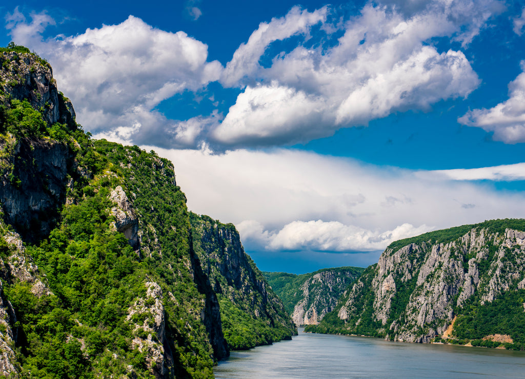 Danube gorge in Djerdap on the Serbian-Romanian border