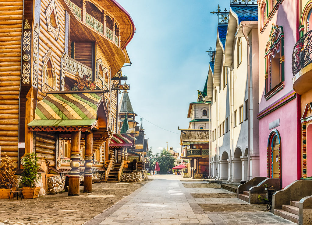 Street in Izmailovskiy Kremlin in Moscow, Russia