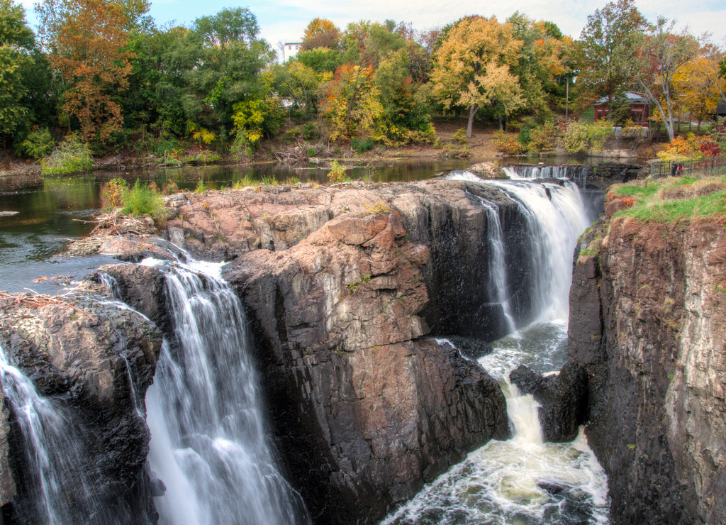 Cascading waterfalls, long exposure, Paterson Falls, New Jersey