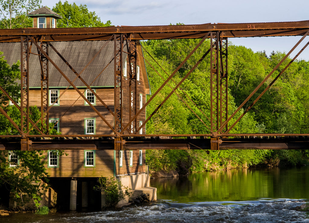 New Jersey, Neshanic Station, Old Mill seen from abandoned railroad bridge