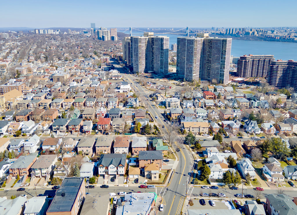 Aerial of Palisades Park New Jersey