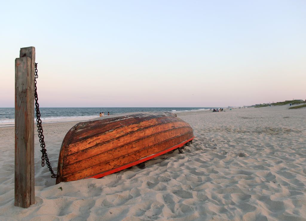 Rowboat on Lavalette, New Jersey beach