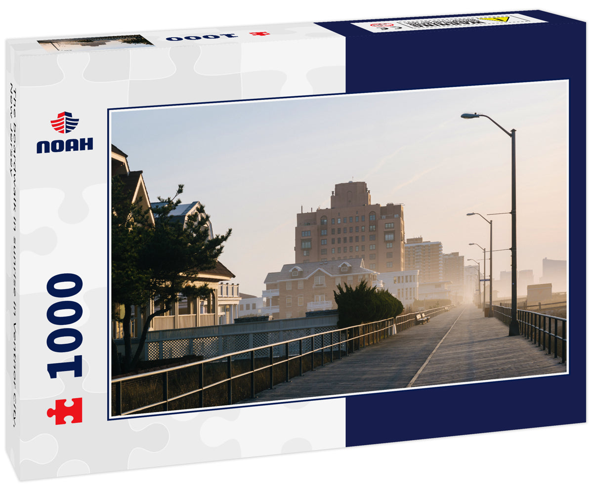 The boardwalk in sunrise in Ventnor City, New Jersey