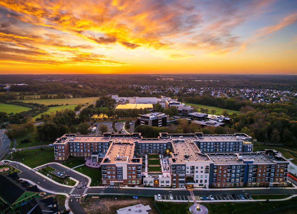 EPIC Aerial Drone Sunrise in Plainsboro Princeton New Jersey