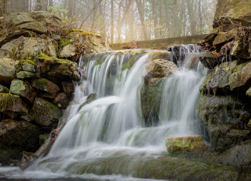 Small waterfall in the forest at Stokes State Park, New Jersey