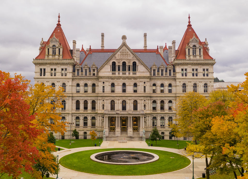 Fall Season New York Statehouse Capitol Building in Albany