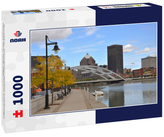 Rochester Downtown Skyline and bridge, Upstate New York, USA