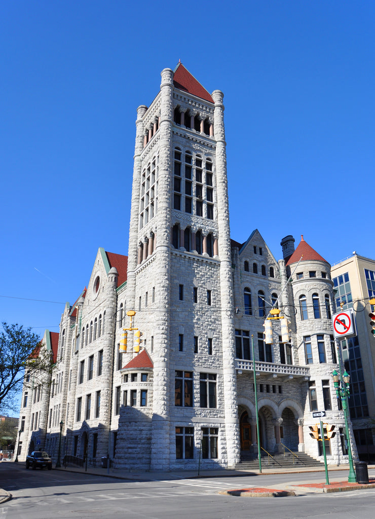 The Cathedral of the Immaculate Conception on Columbus Circle in downtown Syracuse, New York State, USA