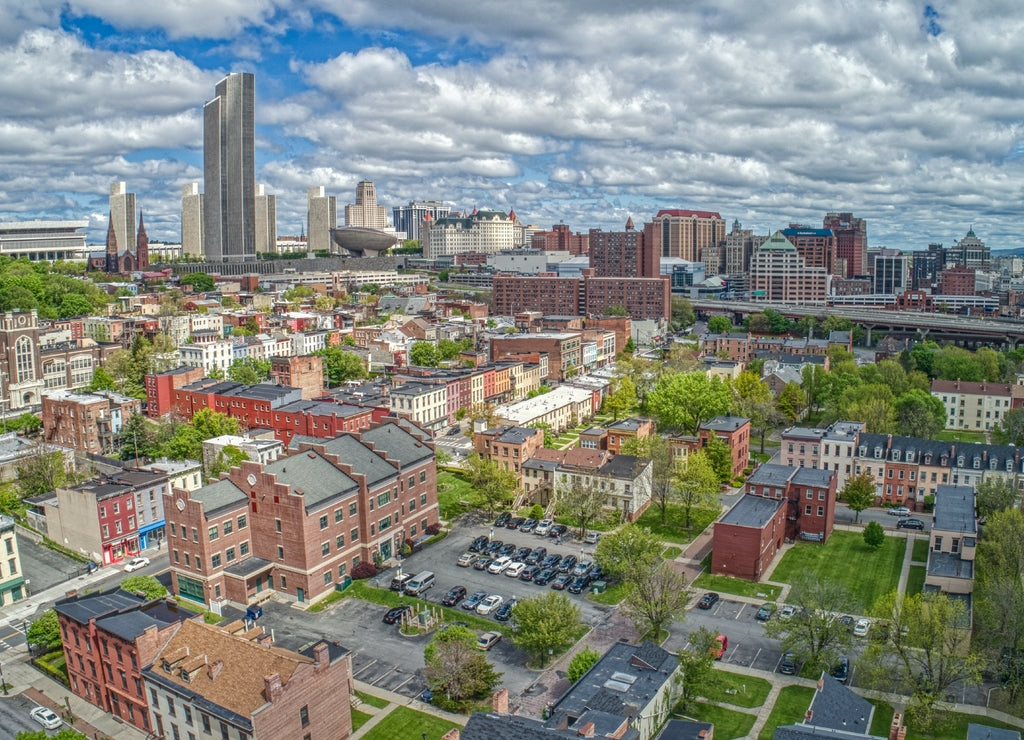 Aerial View of the City Albany, Capitol of the State of New York