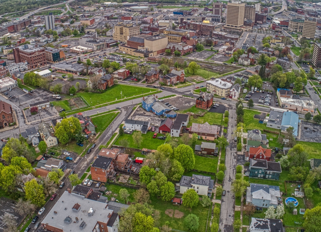 Aerial View of Downtown Utica in Upstate New York