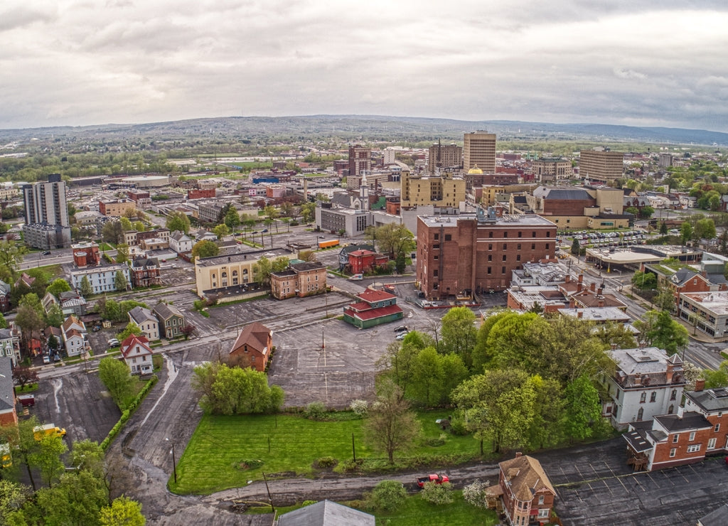 Aerial View of Downtown Utica in Upstate New York