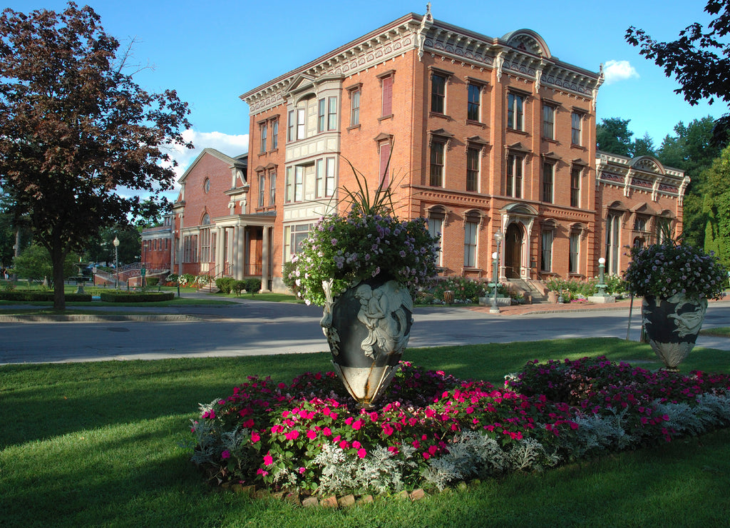 U.S.A., New York, Saratoga Springs, Historical Society building, downtown