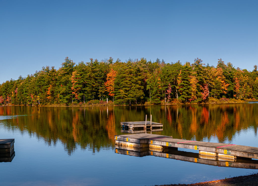 Panoramic of a small lake, Broome County, Upstate New York