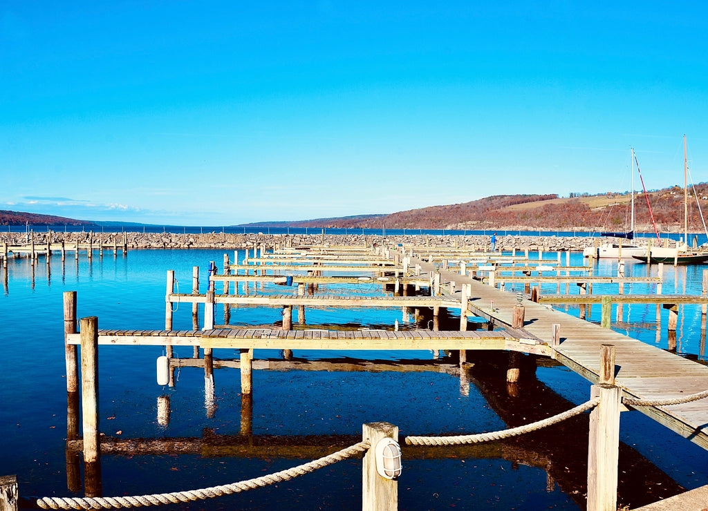 Marina on Seneca Lake, one of Finger Lakes in New York