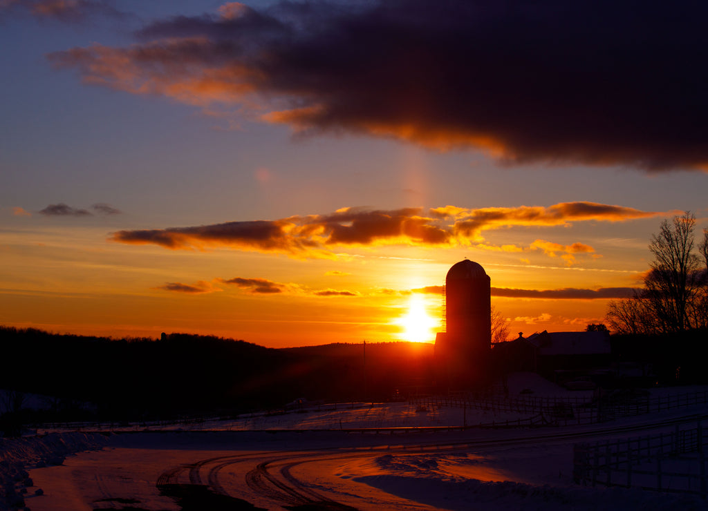 Sunset over the Farm in Chenango County, New York