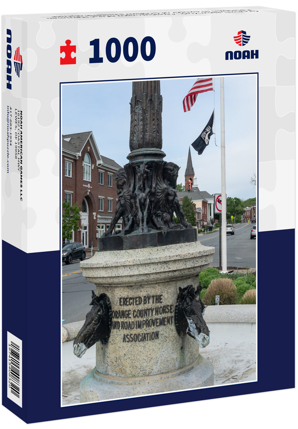 Goshen, New York: Closeup view of the Harriman Fountain in center of Goshen's historic district