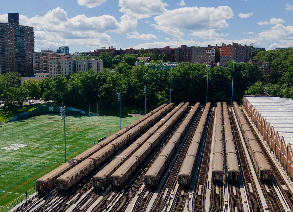 Train yard. Bronx. New York. Aerial photo