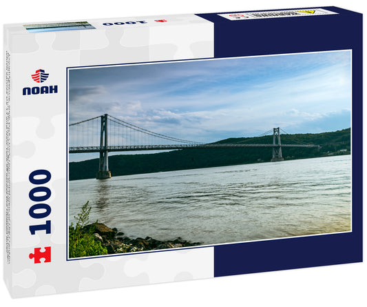 Poughkeepsie, New York - USA: Horizontal view of The Franklin Delano Roosevelt Mid-Hudson Bridge is a toll suspension bridge which carries US 44 and New York 55 across the Hudson River