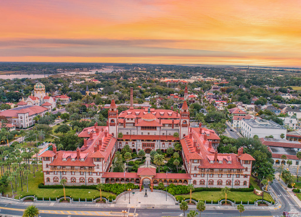 St Augustine, Florida, USA Downtown Skyline Aerial