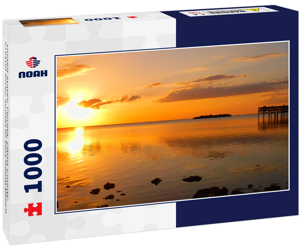 United States, Florida, Citrus County, Crystal River, sunset at Fort Island Beach