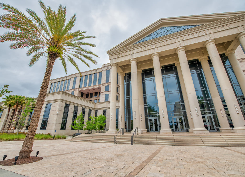 Duval County Courthouse on a cloudy day, Jacksonville, Florida