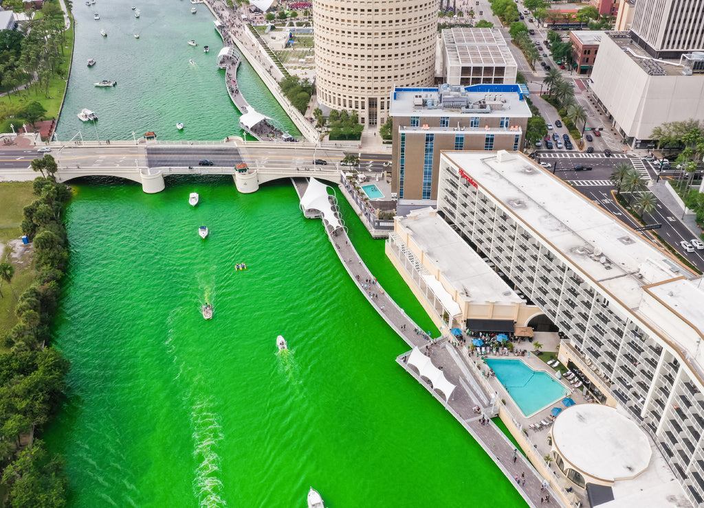 Tampa, Florida Green River on St. Patrick's Day