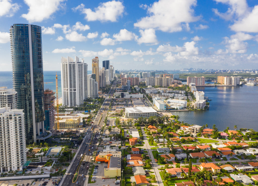 Aerial photography Miami Dade Sunny Isles Beach Florida