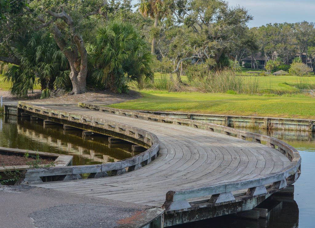Wood bridge near Amelia Plantation in Nassau County, Florida