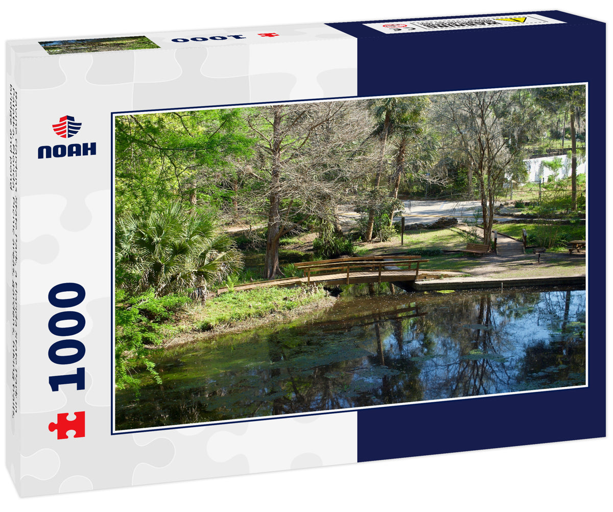 Ravine Gardens State Park, a Florida State Park in Palatka, Florida. Picnic areas, gardens, hiking trails, bridge and pond