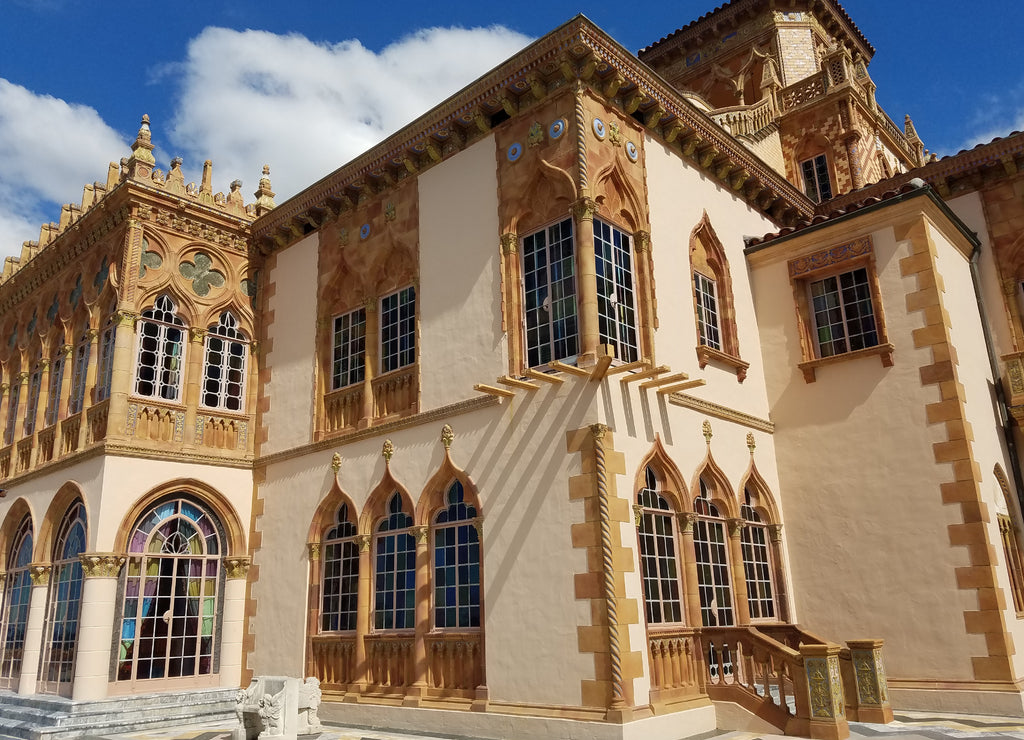 Closeup shot of the Ringling Circus Museum in Sarasota, Florida, USA