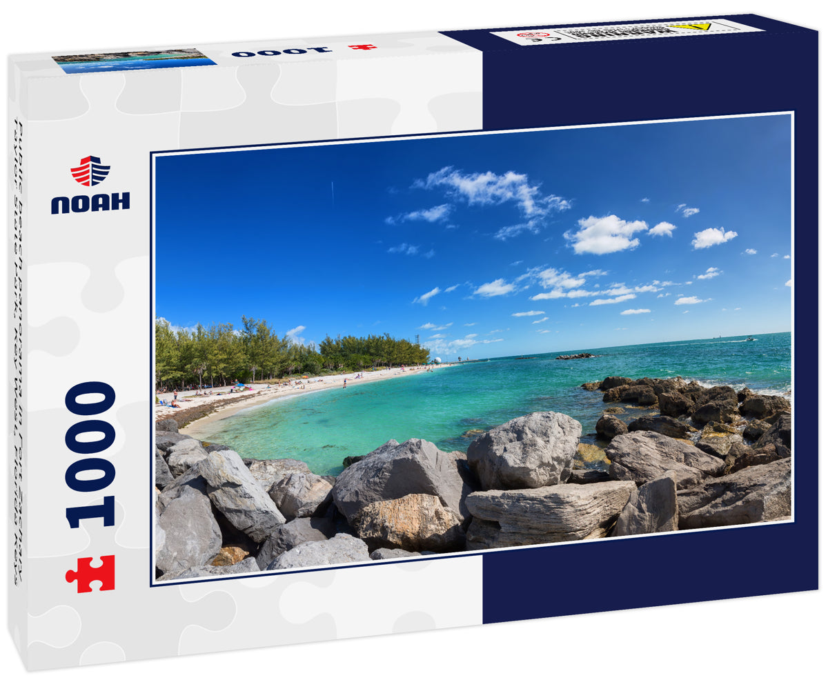 Public beach panorama in Fort Zachary Taylor State Park, Key West, Florida Keys