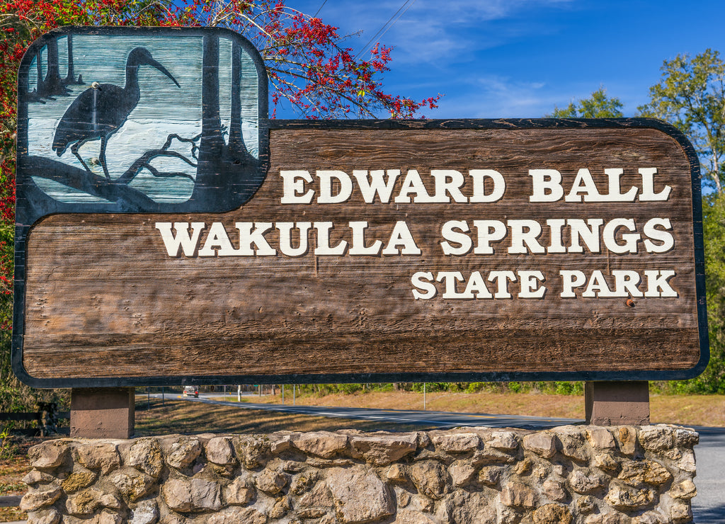 Edward Ball Wakulla Springs State Park entrance sign, Florida