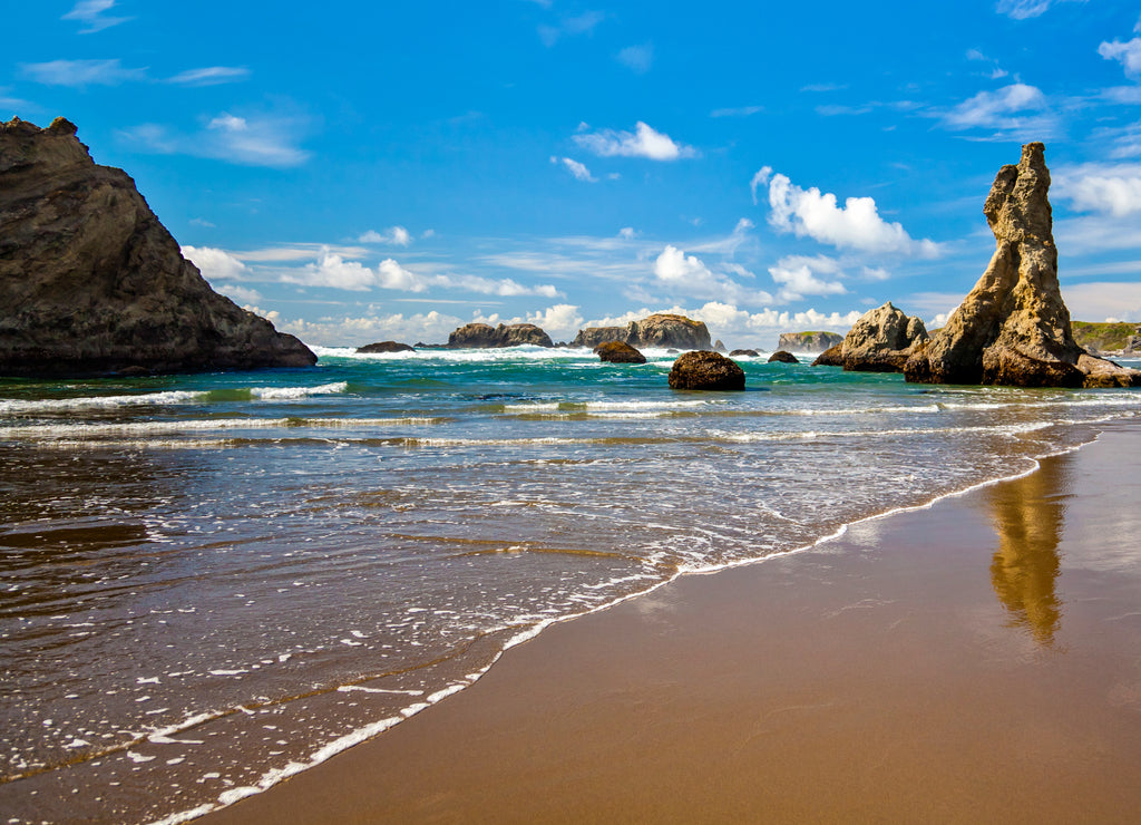 Bandon Beach on a beautiful sunny day, Oregon, USA