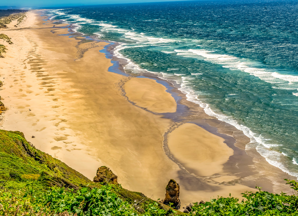 Beach Coastline Waves Pacific Ocean Florence Oregon