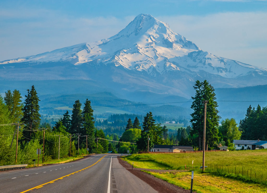 Beautiful Clear Skies Over Mount Hood in Oregon