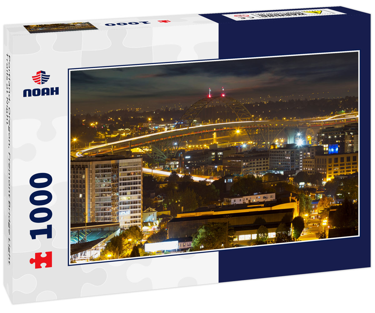 Portland, Oregon, Fremont Bridge Light Trails at Night