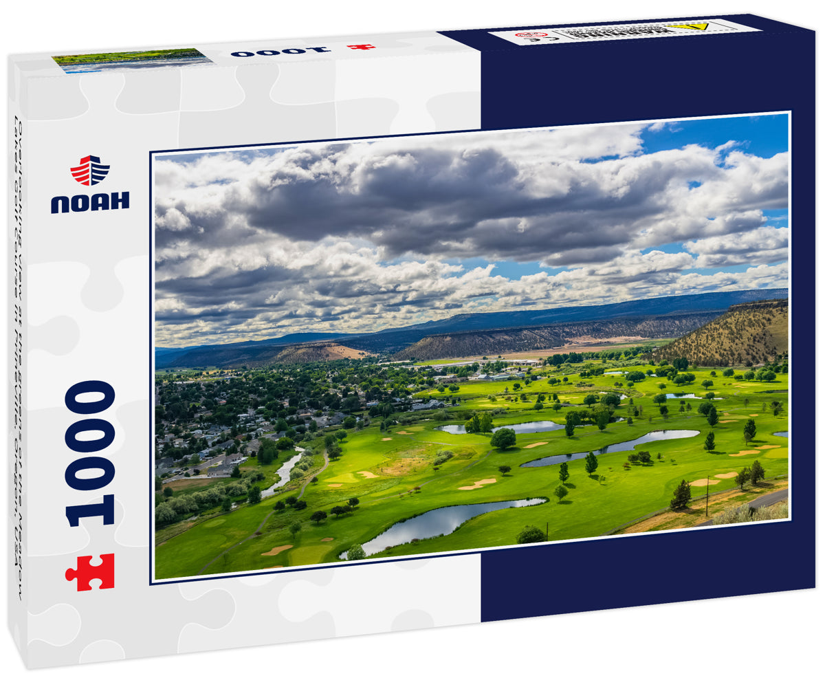 Overlooking view at the greens of the Meadow Lakes Golf Course in Prineville, Oregon, USA