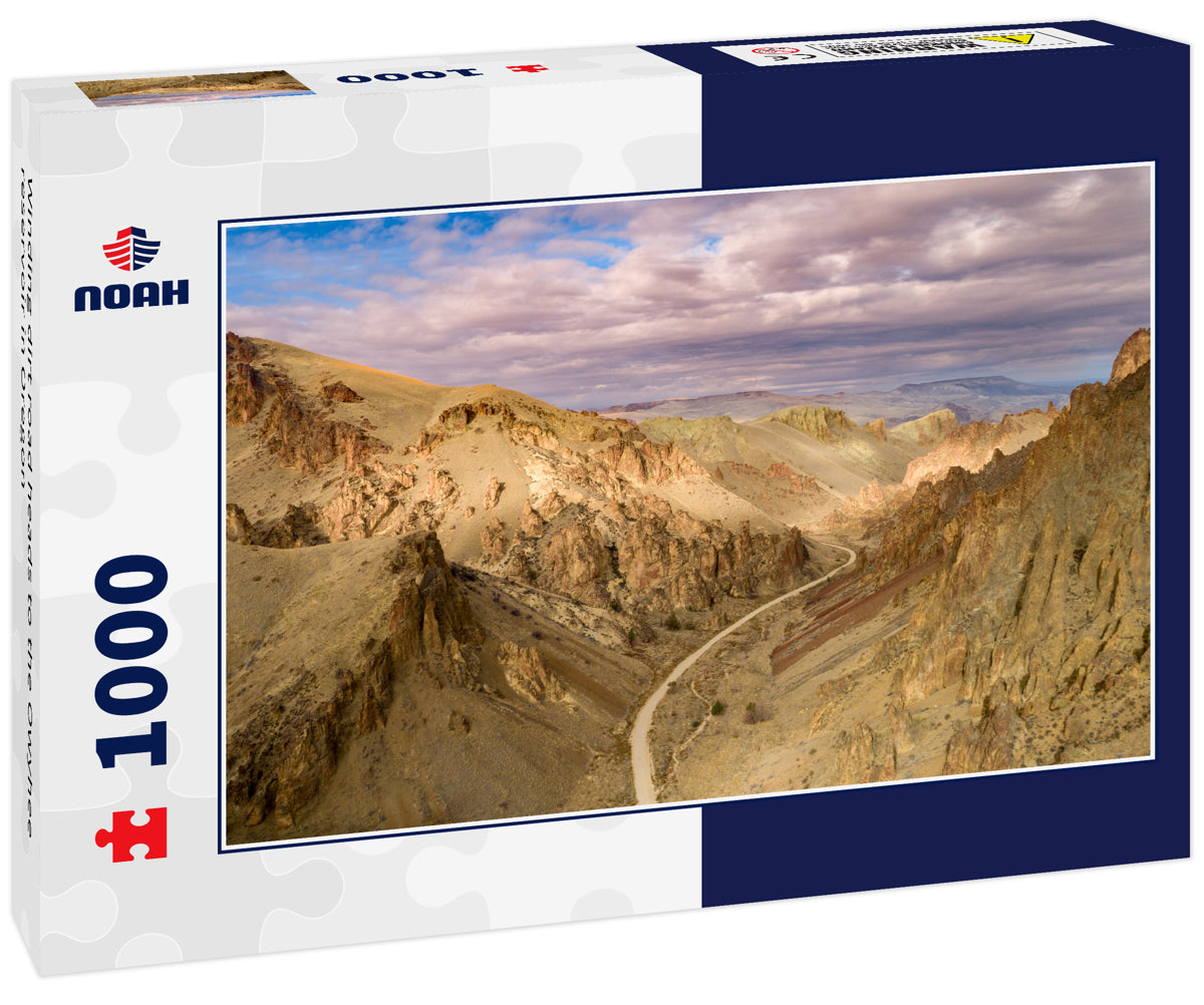 Winding dirt road heads to the Owyhee reservoir in Oregon