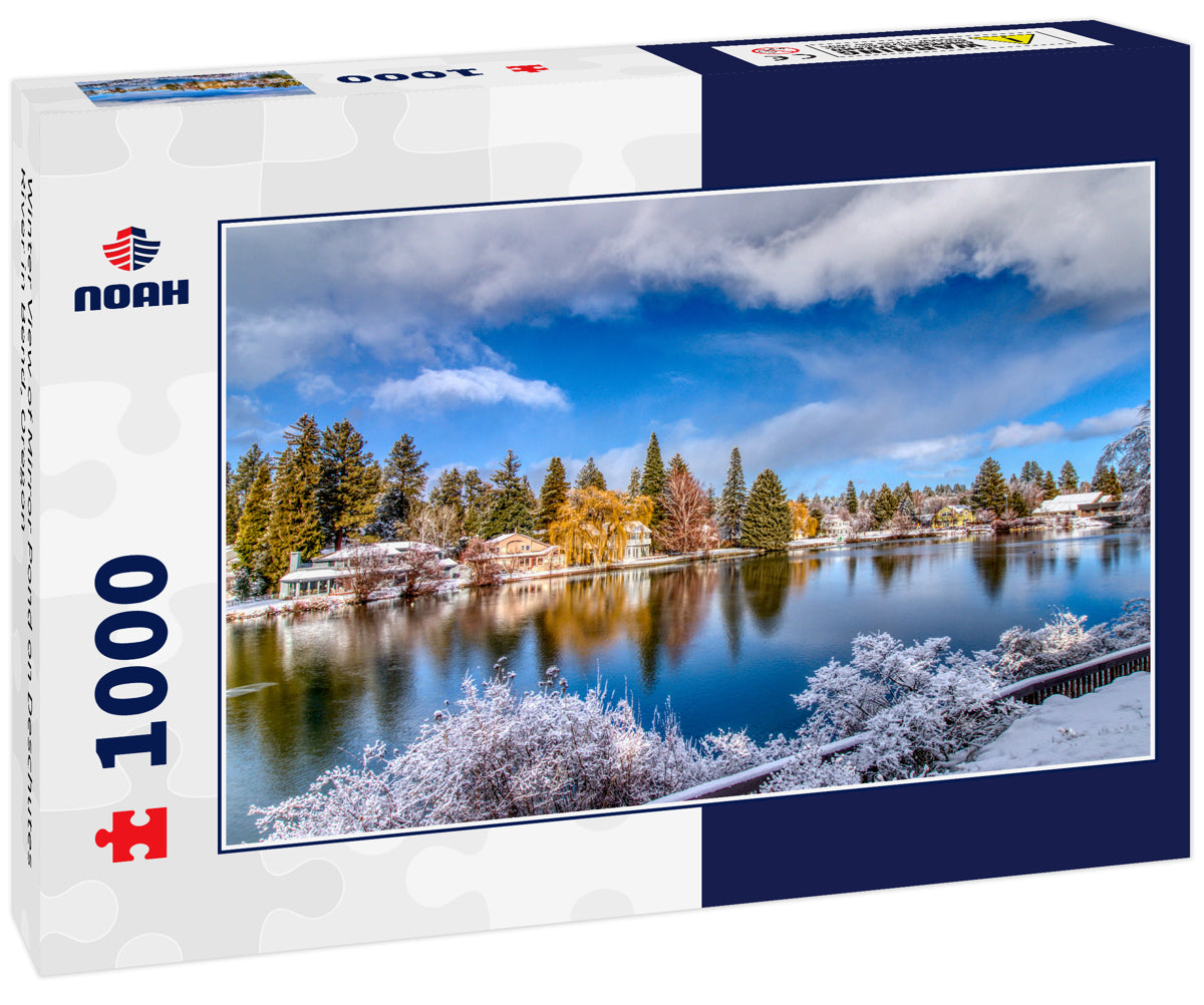 Winter View of Mirror Pond on Deschutes River in Bend, Oregon