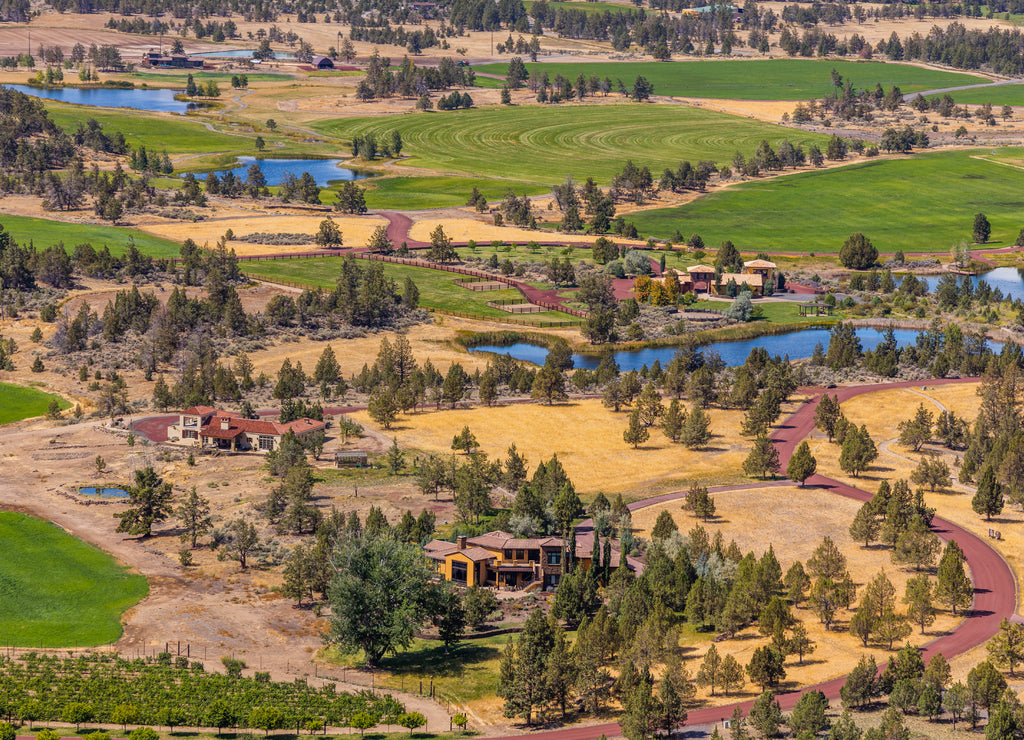 Colorful valley. Countryside. View from above. Smith Rock state park, Oregon