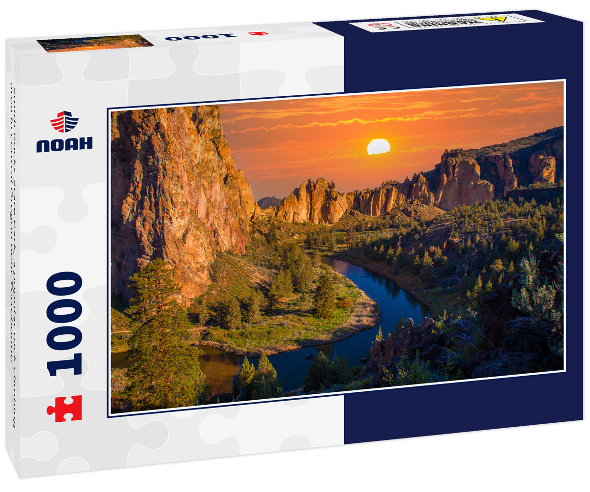 Smith Rocks State Park, a popular rock climbing area in central Oregon near Terrebonne