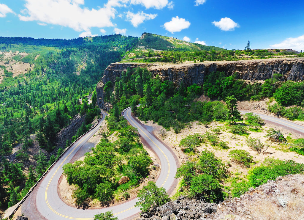 A Circular Road at Rowena Crest Overlook at Oregon