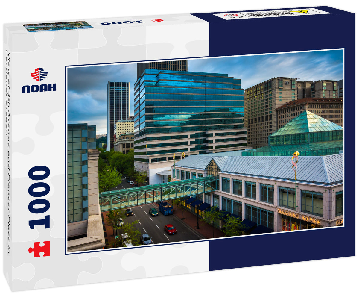 View of 4th Avenue and Pioneer Place in Portland, Oregon