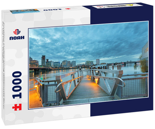 Portland Skyline along Willamette River by the Pier, Oregon