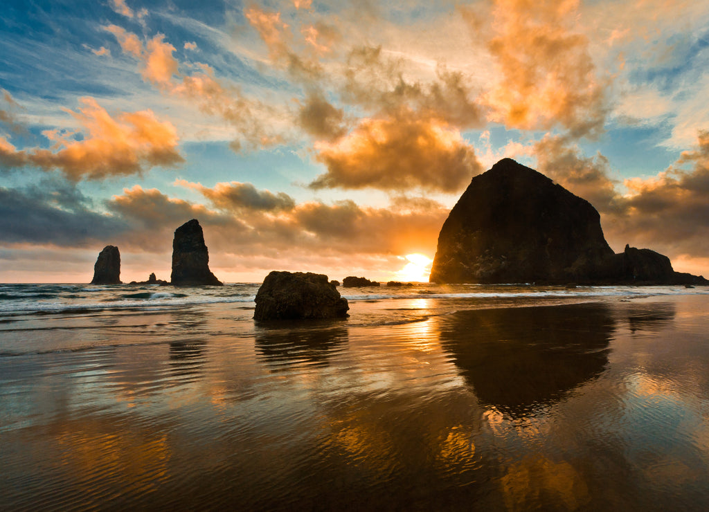 Sunset on Cannon Beach, Oregon