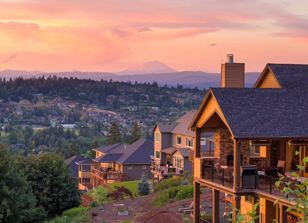 Sunset View from Deck of Luxury Homes