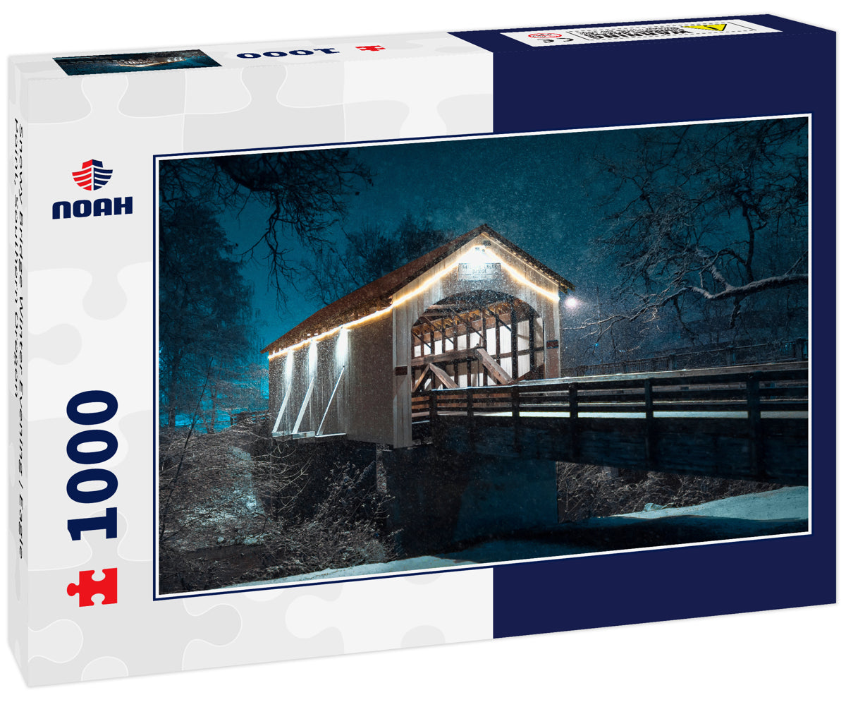 Snowy Bridge Winter Evening | Eagle Point, Southern Oregon