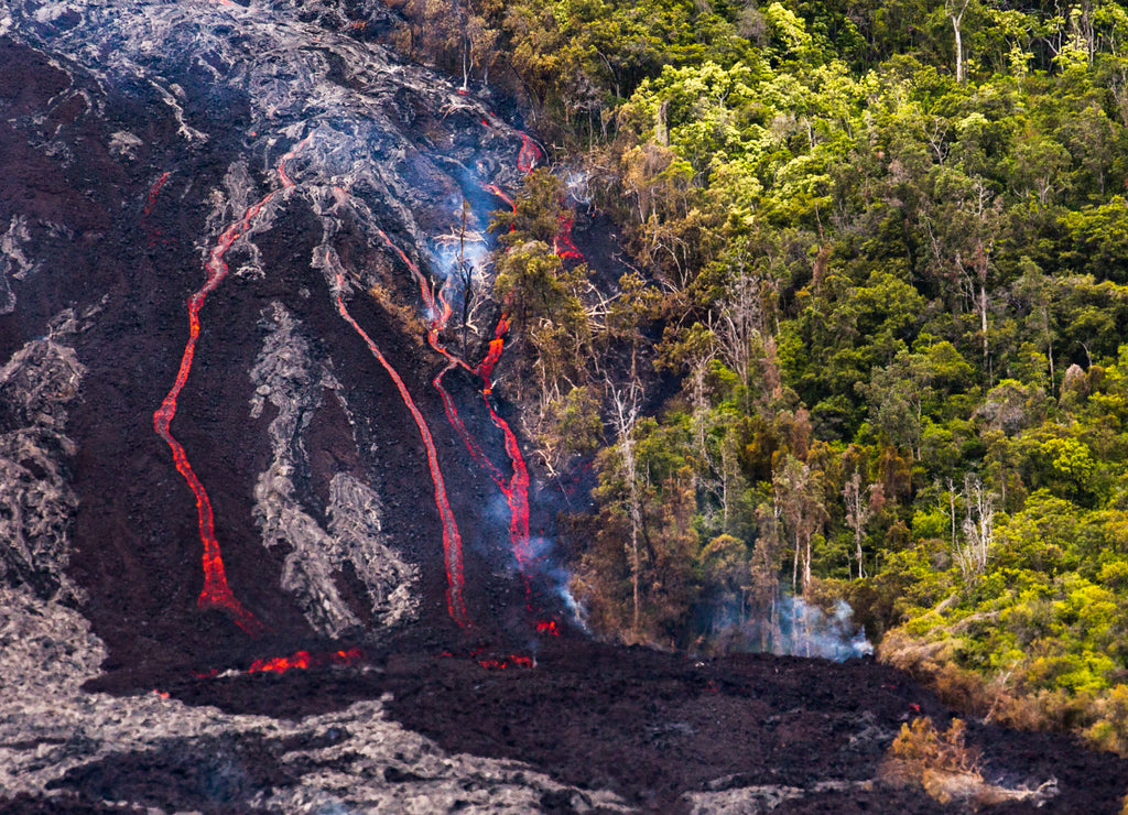 Lava flowing on the Big Island of Hawaii