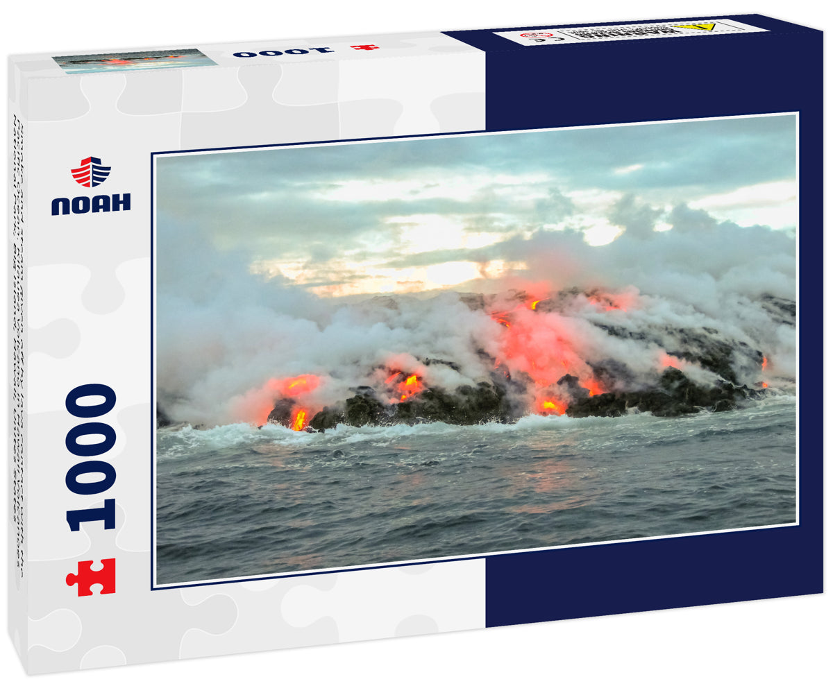 Smoke and steam given off by lava contact with the Pacific Ocean. Kilauea Volcano in Hawaii Volcanoes National Park, Big Island, Hawaii, Unites States