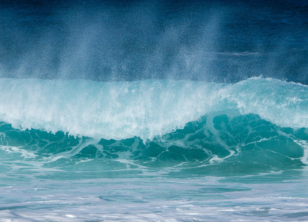 Waves on the west shore of Molokai, Hawaii
